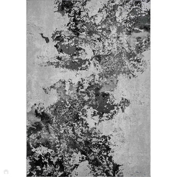 Serenity 271 SRN71 Modern Abstract Distressed Metallic Shimmer Soft Textured Hi-Lo Polyblend Short Pile Soft Grey/Charcoal/Black/Silver/Ash Grey Rug-Desire Rugs-Rug Love - The Most Loved Rug Store
